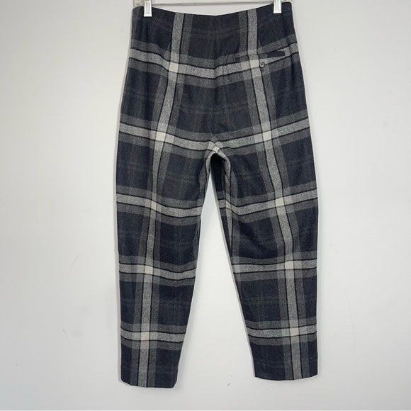Aritzia Wilfred Chambery Check Plaid Pant 4 High Rise Wool Cashmere Academia - Picture 6 of 16